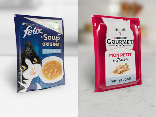 Confezioni di cibo per gatti riciclabili Purina